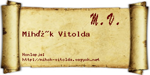 Mihók Vitolda névjegykártya